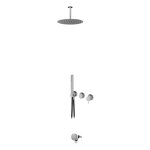 Bruma X-Alpha Zestaw wannowo-natryskowy podtynkowy z deszczownicą Ø 250 mm na ramieniu sufitowym Satin stainless steel 1863612IS