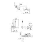 Bruma X-Alpha Zestaw wannowo-natryskowy podtynkowy z deszczownicą Ø 250 mm na ramieniu ściennym Satin stainless steel 1863211IS
