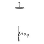 Bruma X-Alpha Zestaw wannowo-natryskowy podtynkowy z deszczownicą Ø 250 mm na ramieniu sufitowym Satin stainless steel 1864211IS