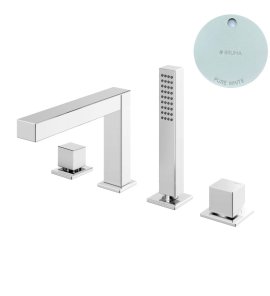 Bruma Escudo Bateria wannowo-natryskowa 2-drożna na brzeg wanny Pure White 1023302PW