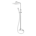 Bruma Escudo 2 Zestaw natryskowy naścienny z deszczownicą 200x200 mm na ruchomym ramieniu i słuchawką na uchwycie Chrom 1022781CR