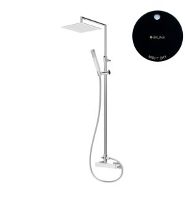Bruma Escudo 2 Zestaw natryskowy naścienny z deszczownicą 200x200 mm na ruchomym ramieniu i słuchawką na uchwycie Night Sky 1022781NS