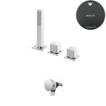 Bruma Escudo Zestaw natryskowy 2-drożna na brzeg wanny z napełnianiem przez przelew Gunmetal 1025212MG