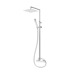 Bruma Escudo Zestaw natryskowy naścienny z deszczownicą 250x250 mm na ruchomym ramieniu i słuchawką na uchwycie Chrom 1022762CR