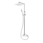 Bruma Escudo Zestaw natryskowy naścienny z deszczownicą 250x250 mm na ruchomym ramieniu i słuchawką na uchwycie Chrom 1022762CR