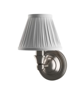 Burlington Round Kinkiet ścienny brushed nickel + abażur biały EL_BL12BNKL