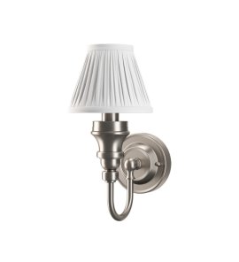 Burlington Ornate Kinkiet ścienny brushed nickel + abażur biały EL_BL22BNKL