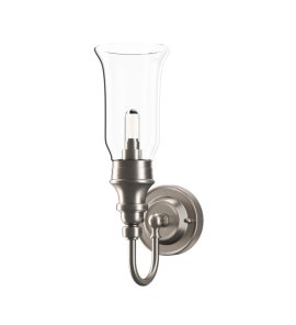 Burlington Ornate Kinkiet ścienny brushed nickel + klosz przezroczysty EL_BL24BNKL