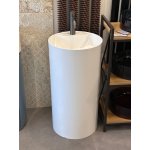      Galatea Design One Umywalka wolnostojąca z wadą Ø44xh87 cm z korkiem biały połysk GUONE44.GPB.WH +GUPIL.WHP