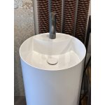      Galatea Design One Umywalka wolnostojąca z wadą Ø44xh87 cm z korkiem biały połysk GUONE44.GPB.WH +GUPIL.WHP