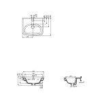 Burlington Guild Umywalka z 2 otworami 45x38 Biały GU0452SCW