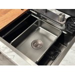      Galatea Design Modus Zlew wpuszczany black z dozownikiem i baterią gunmetal GDP172MB WYPRZEDAŻ MAGAZYNOWA