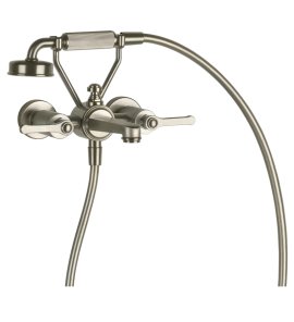 Gessi Venti20 Bateria wannowa ścienna z przełącznikiem wanna/prysznic finox brushed nickel 65113.149