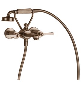 Gessi Venti20 Bateria wannowa ścienna z przełącznikiem wanna/prysznic copper brushed pvd 65113.708