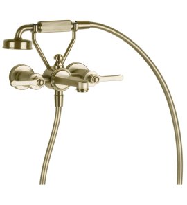 Gessi Venti20 Bateria wannowa ścienna z przełącznikiem wanna/prysznic brass brushed pvd 65113.727