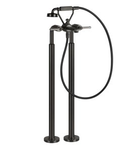 Gessi Venti20 Bateria wannowa wolnostojąca element zewnętrzny black metal brushed pvd 65128.707