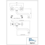  Bleu Provence Bateria kuchenna ścienna z obrotową wylewką dark bronze RKF01BG