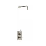 Burlington Trent Bateria natryskowa podtynkowa termostatyczna z ramieniem ściennym Brushed Nickel TF1SBNKL