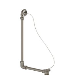 Burlington Komplet odpływowo-przelewowy z korkiem na łańcuszku bez syfonu Brushed Nickel W4BNKL