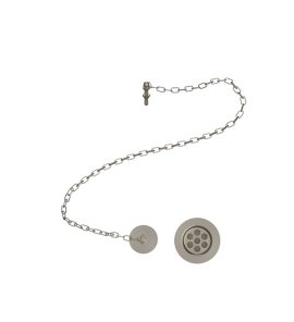 Burlington Korek umywalkowy łańcuszkiem Brushed Nickel W1BNKL