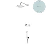 Bruma Lusa Zestaw natryskowy podtynkowy z deszczownicą Ø 250 mm ze słuchawką prysznicową Pure White 1017532PW