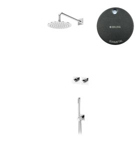 Bruma Lusa Zestaw natryskowy podtynkowy z deszczownicą Ø 250 mm ze słuchawką prysznicową Gunmetal 1017532MG