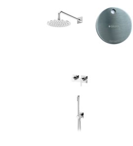 Bruma Lusa Zestaw natryskowy podtynkowy z deszczownicą Ø 250 mm ze słuchawką prysznicową Satinox 1017531ST