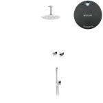 Bruma Lusa Zestaw natryskowy podtynkowy z deszczownicą Ø 250 mm ze słuchawką prysznicową Gunmetal 1016632MG