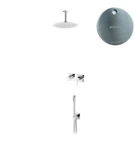 Bruma Lusa Zestaw natryskowy podtynkowy z deszczownicą Ø 250 mm ze słuchawką prysznicową Satinox 1016631ST
