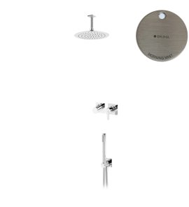 Bruma Lusa Zestaw natryskowy podtynkowy z deszczownicą Ø 250 mm ze słuchawką prysznicową Morning Mist 1016631MM