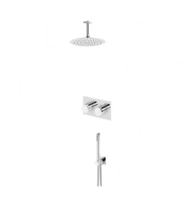 Bruma Lusa Zestaw natryskowy podtynkowy z deszczownicą Ø 250 mm ze słuchawką prysznicową Chrom 1875631CR