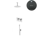 Bruma Lusa Zestaw natryskowy podtynkowy z deszczownicą Ø 250 mm ze słuchawką prysznicową Gunmetal 1875631MG
