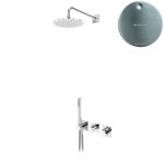 Bruma Lusa Zestaw natryskowy podtynkowy z deszczownicą ścienną Ø 250 mm Satinox 1015832ST