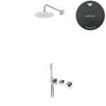 Bruma Lusa Zestaw natryskowy podtynkowy z deszczownicą ścienną Ø 250 mm Gunmetal 1015832MG