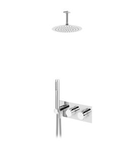 Bruma Breeze Zestaw natryskowy Ø 250 mm termostatyczny podtynkowy z ramieniem sufitowym Chrom 1874901CR
