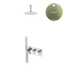 Bruma Breeze Zestaw natryskowy Ø 250 mm termostatyczny podtynkowy z ramieniem sufitowym Sunrise 1874901SR