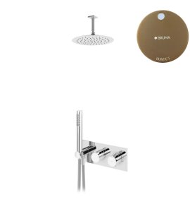 Bruma Breeze Zestaw natryskowy Ø 250 mm termostatyczny podtynkowy z ramieniem sufitowym Sunset 1874901SS