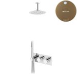 Bruma Breeze Zestaw natryskowy Ø 250 mm termostatyczny podtynkowy z ramieniem sufitowym Sunset 1874901SS