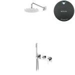 Bruma Lusa Zestaw natryskowy podtynkowy z deszczownicą ścienną Ø 250 mm Gunmetal 1015831MG