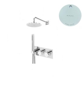 Bruma Lusa Zestaw natryskowy podtynkowy z deszczownicą ścienną Ø 250 mm Pure White 1874831PW
