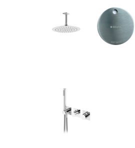 Bruma Lusa Zestaw natryskowy podtynkowy z deszczownicą Ø 250 mm Satinox 1015812ST
