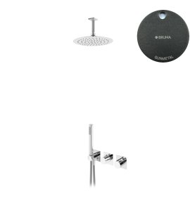 Bruma Lusa Zestaw natryskowy podtynkowy z deszczownicą Ø 250 mm Gunmetal 1015812MG