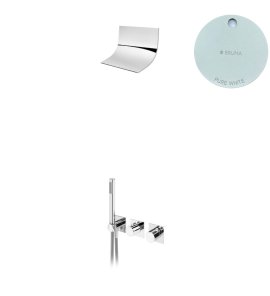 Bruma Lusa Zestaw natryskowy podtynkowy z natryskiem kaskadowym Pure White 1015892PW