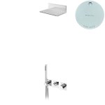 Bruma Lusa Zestaw natryskowy podtynkowy z natryskiem kaskadowym Pure White 1015882PW