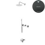 Bruma Lusa Zestaw wannowo-natryskowy podtynkowy z deszczownicą Ø 250 mm z odpływem Gunmetal 1013632MG