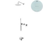 Bruma Lusa Zestaw wannowo-natryskowy podtynkowy z deszczownicą Ø 250 mm z odpływem Pure White 1013631PW