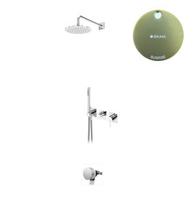 Bruma Lusa Zestaw wannowo-natryskowy podtynkowy z deszczownicą Ø 250 mm z odpływem Sunrise 1013631SR