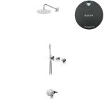 Bruma Lusa Zestaw wannowo-natryskowy podtynkowy z deszczownicą Ø 250 mm z odpływem Gunmetal 1013631MG