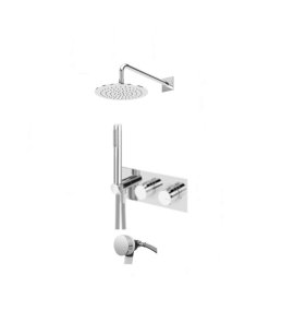 Bruma Lusa Zestaw wannowo-natryskowa podtynkowy z deszczownicą Ø 250 mm Chrom 1874331CR