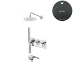 Bruma Lusa Zestaw wannowo-natryskowa podtynkowy z deszczownicą Ø 250 mm Gunmetal 1874331MG